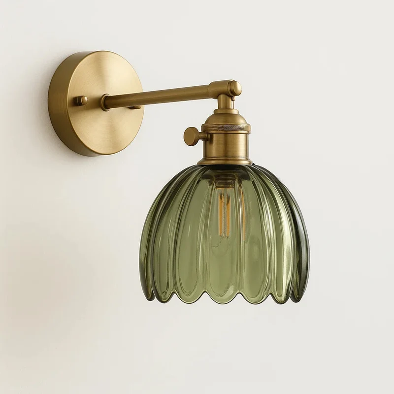Retro Wandlamp Tulpvormige Glazen Kap E27 Fitting Slaapkamer Hal Woonkamer Eetkamer Interieur Verlichting | Sansoti