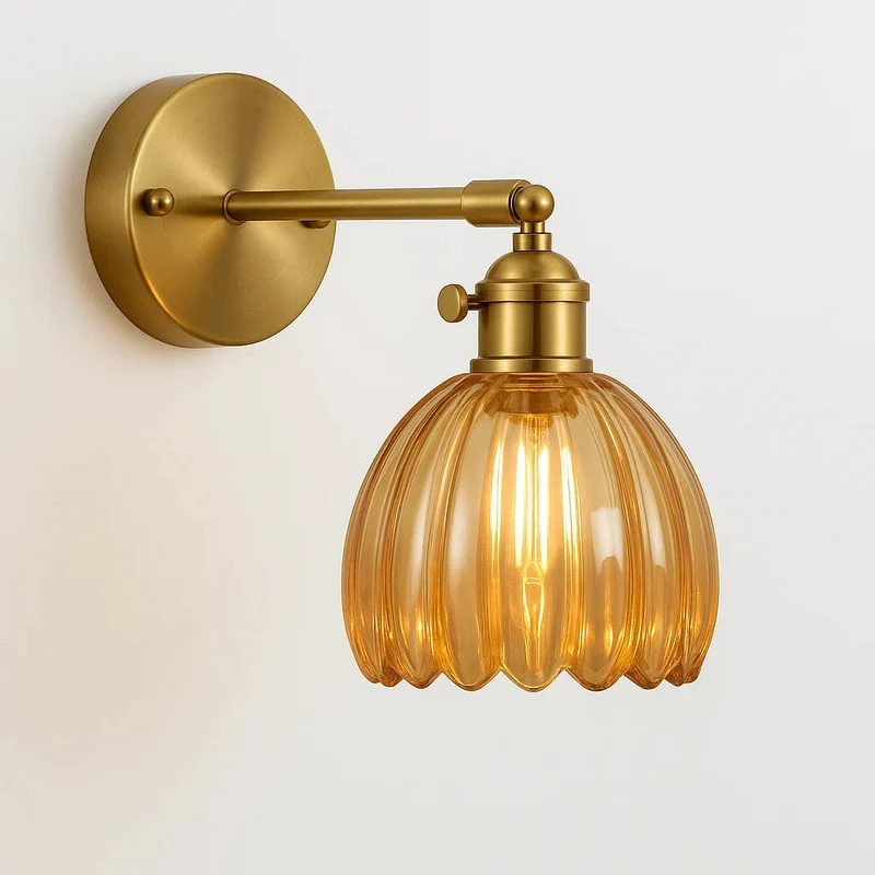 Retro Wandlamp Tulpvormige Glazen Kap E27 Fitting Slaapkamer Hal Woonkamer Eetkamer Interieur Verlichting | Sansoti