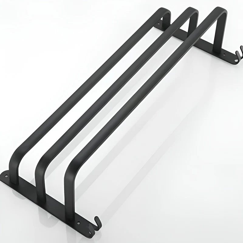 Handdoekenrek Wandmontage Aluminium 2 of 3 Stangen Badkamer Ruimtebesparend Design Handdoekhouder Modern | Sansoti