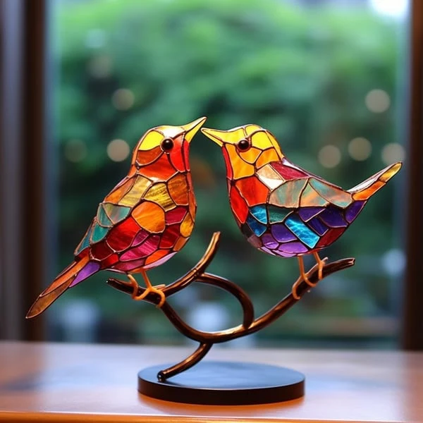 Metalen Vogelsculptuur Decoratief Ornament voor Woonkamer Interieur Wandplank Siertafel met Elegant Design | Sansoti