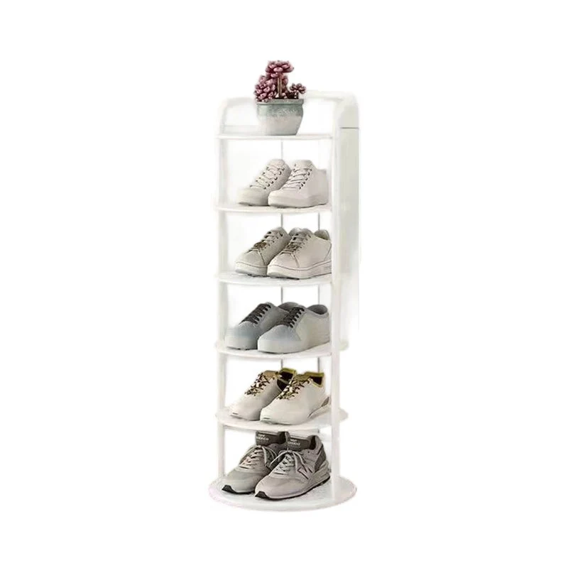 Rond Schoenenrek Meerlaags Verticaal Staal Hal Slaapkamer Garderobekast Opbergruimte Minimalistisch Design | Sansoti