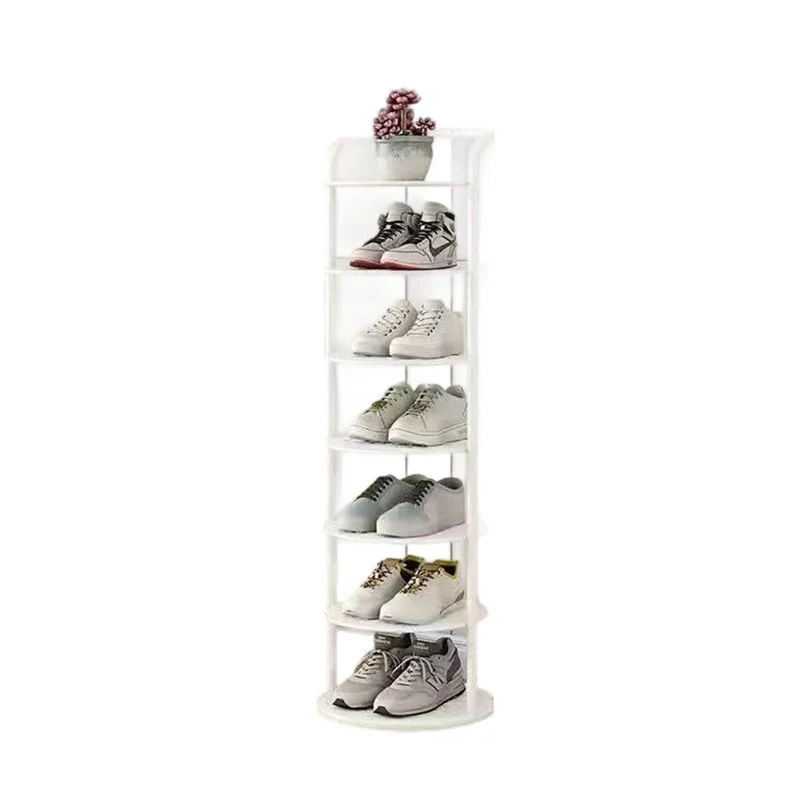 Rond Schoenenrek Meerlaags Verticaal Staal Hal Slaapkamer Garderobekast Opbergruimte Minimalistisch Design | Sansoti