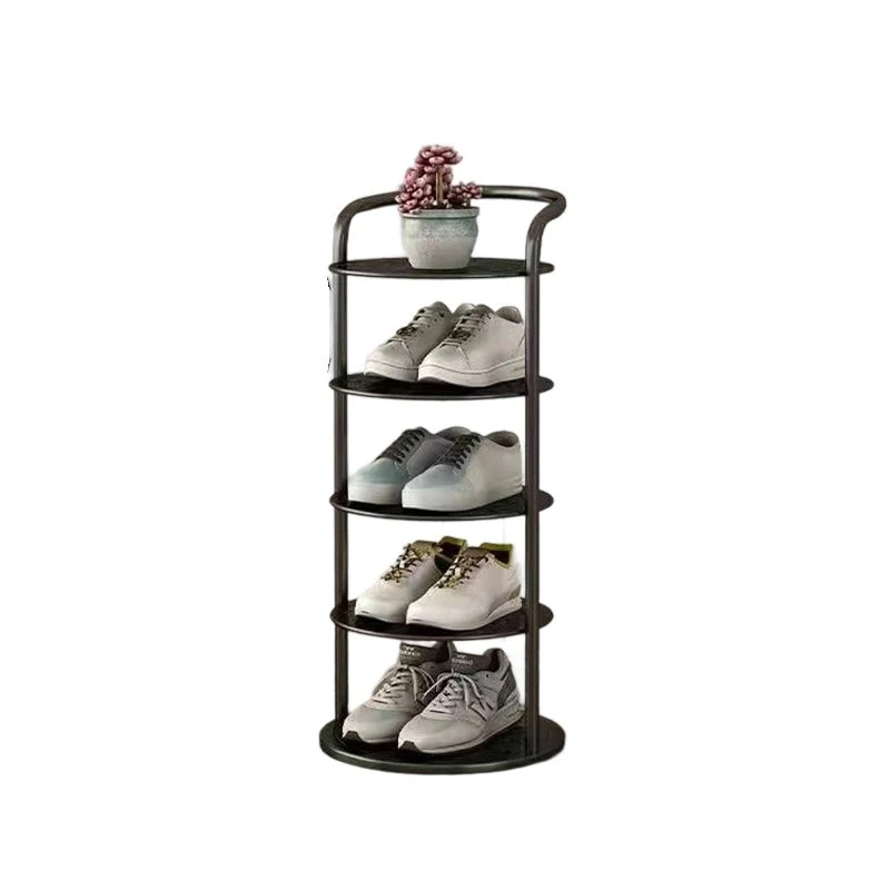 Rond Schoenenrek Meerlaags Verticaal Staal Hal Slaapkamer Garderobekast Opbergruimte Minimalistisch Design | Sansoti
