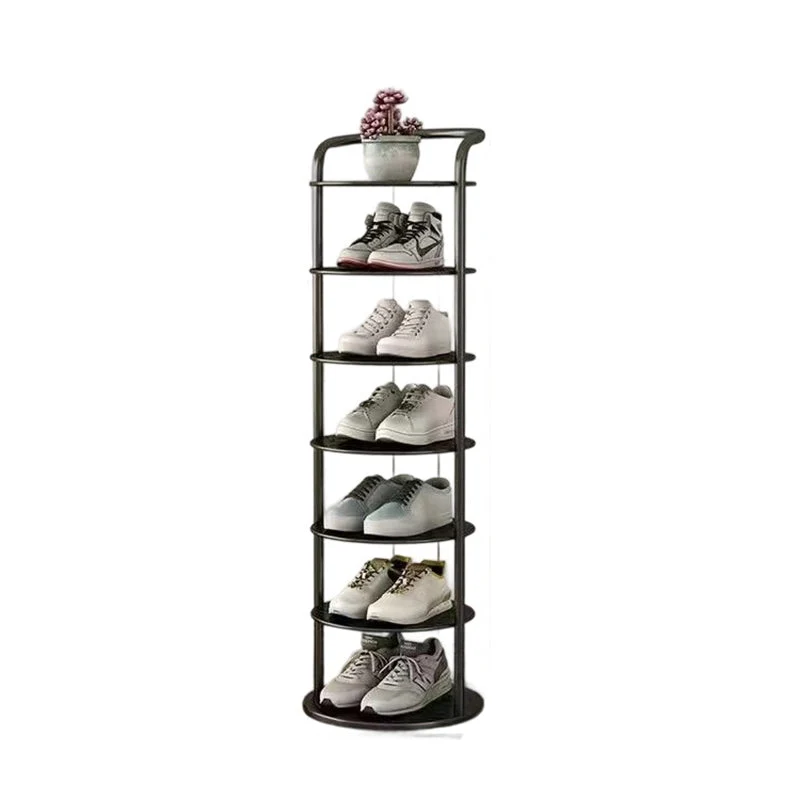 Rond Schoenenrek Meerlaags Verticaal Staal Hal Slaapkamer Garderobekast Opbergruimte Minimalistisch Design | Sansoti