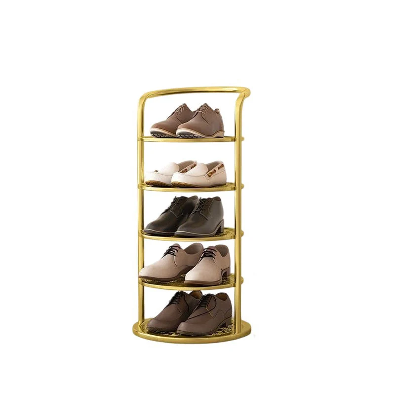 Rond Schoenenrek Meerlaags Verticaal Staal Hal Slaapkamer Garderobekast Opbergruimte Minimalistisch Design | Sansoti
