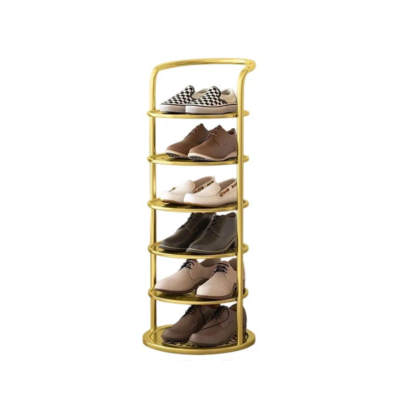 Rond Schoenenrek Meerlaags Verticaal Staal Hal Slaapkamer Garderobekast Opbergruimte Minimalistisch Design | Sansoti