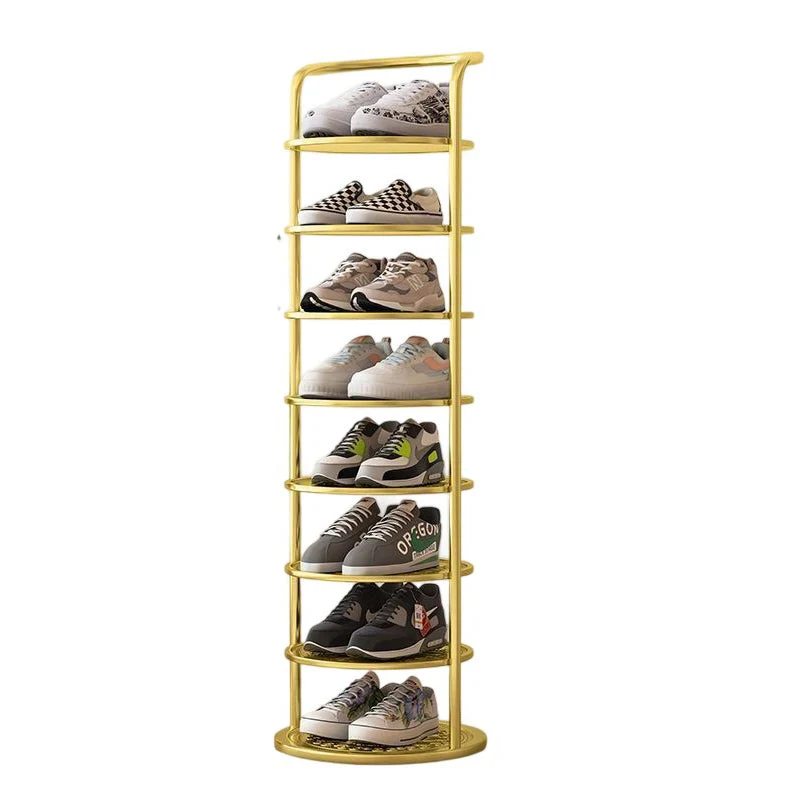 Rond Schoenenrek Meerlaags Verticaal Staal Hal Slaapkamer Garderobekast Opbergruimte Minimalistisch Design | Sansoti