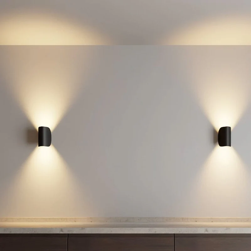 Aluminium Wandlamp LED Up Down Binnen Buiten Verlichting Warm Licht 3000K 408 Lumen 6W Modern Design IP65 | Sansoti