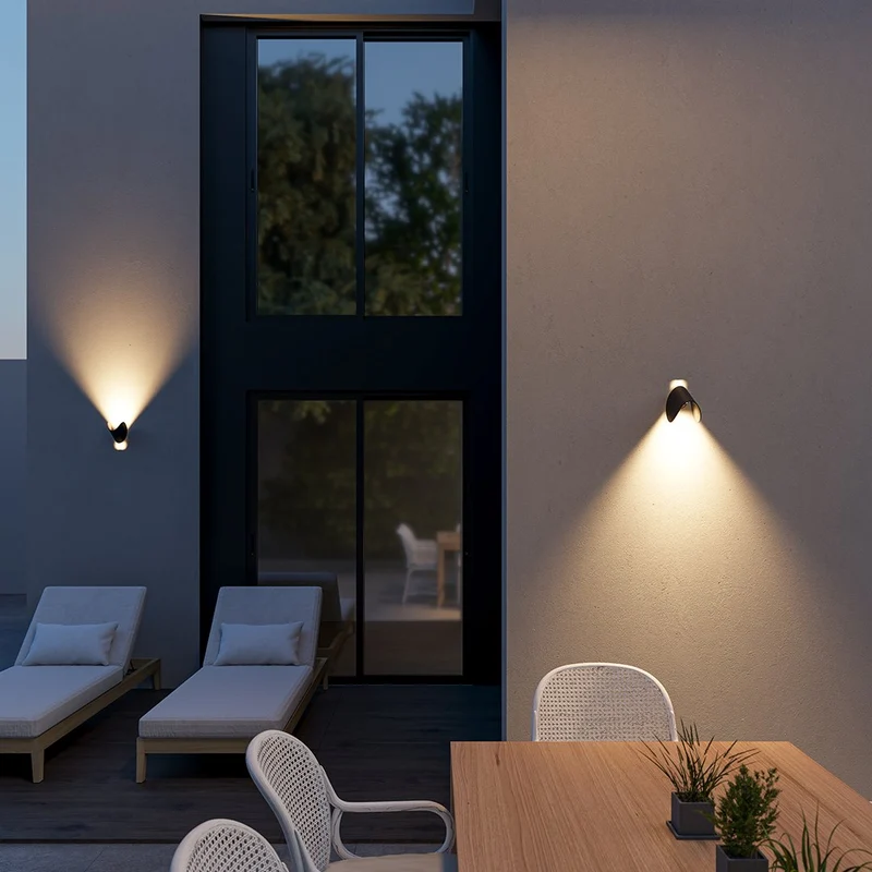 Aluminium Wandlamp LED Up Down Binnen Buiten Verlichting Warm Licht 3000K 408 Lumen 6W Modern Design IP65 | Sansoti