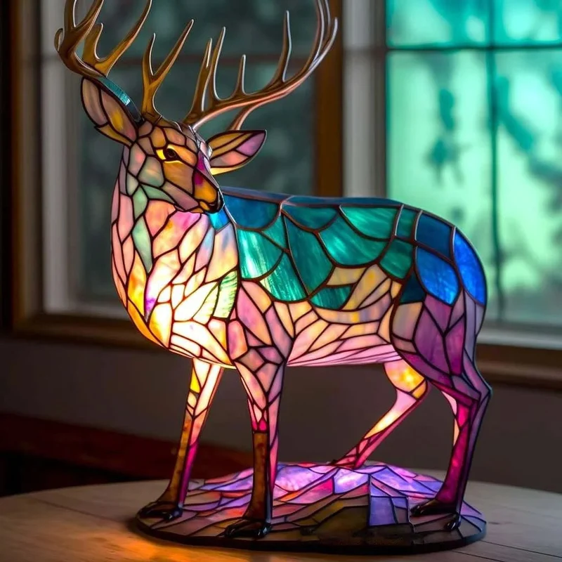 Sfeervolle Dierenlamp LED Tafellamp Metaal Resin 15cm Slaapkamer Woonkamer Decoratieve Nachtlamp op Batterijen | Sansoti