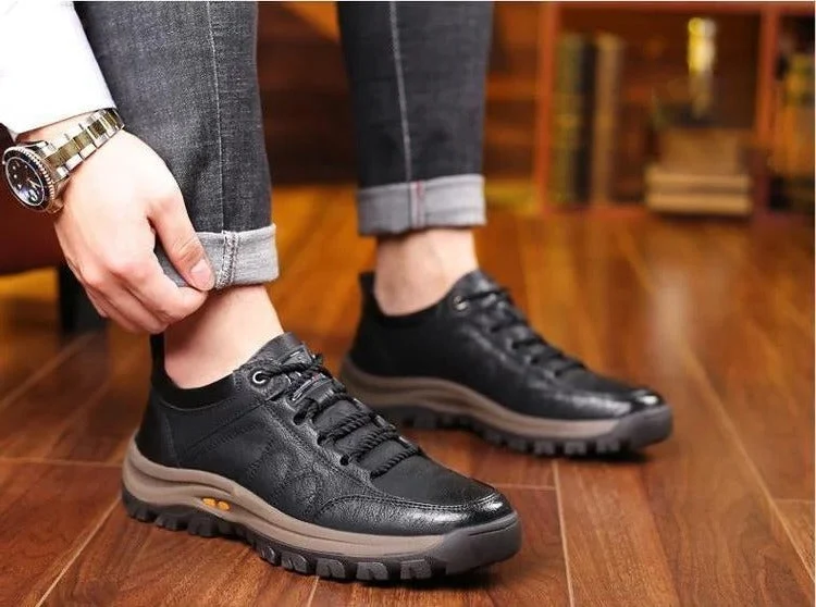 Herenschoenen Leer Handgestikt Antislip Boogondersteuning Ademend Comfort Loafers Dagelijks Gebruik Casual | Sansoti