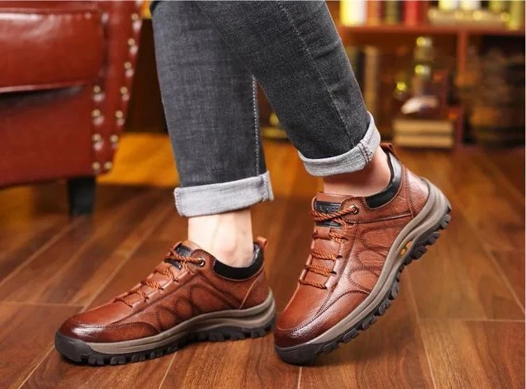 Herenschoenen Leer Handgestikt Antislip Boogondersteuning Ademend Comfort Loafers Dagelijks Gebruik Casual | Sansoti