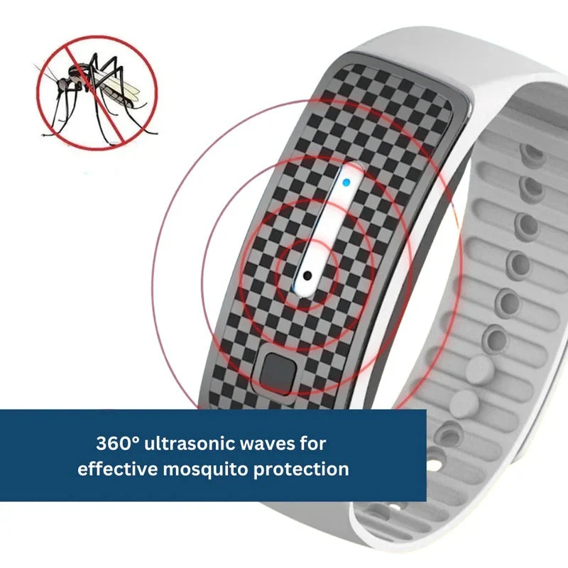 Anti-Muggen Armband Ultrasonisch Afweersysteem Oplaadbaar Waterdicht Verstelbaar Outdoor Camping Wandelen | Sansoti