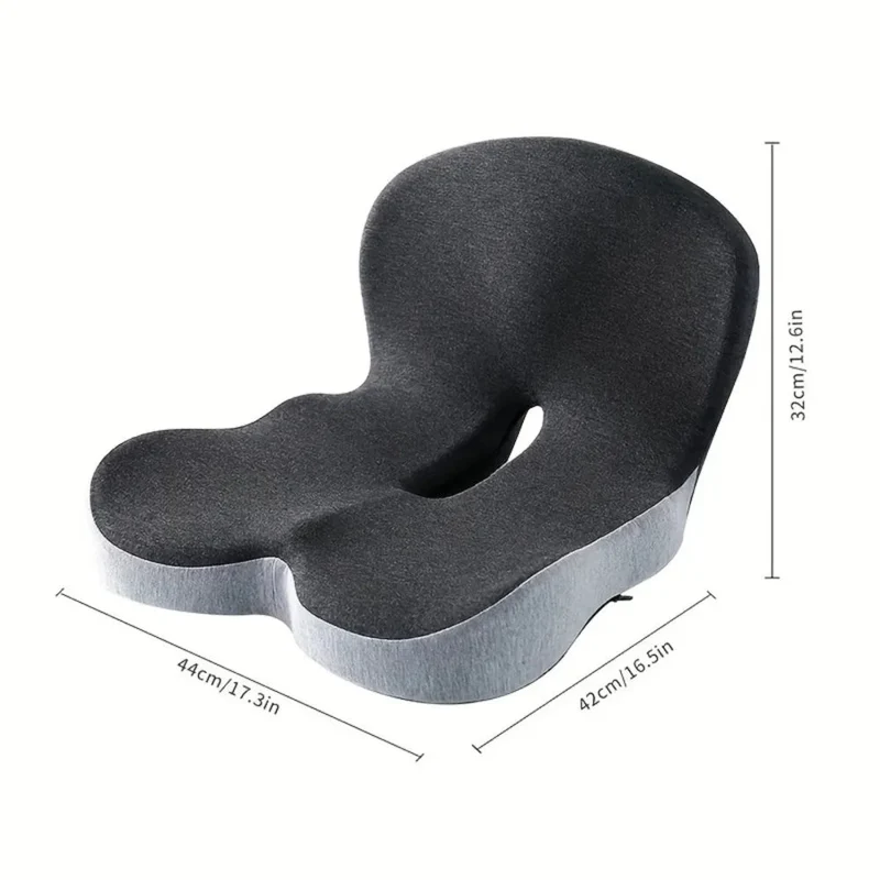 Ergonomisch Zitkussen Memory Foam met Lendensteun voor Kantoorstoel Auto Thuis Werken 44x42x32cm Comfortabel | Sansoti