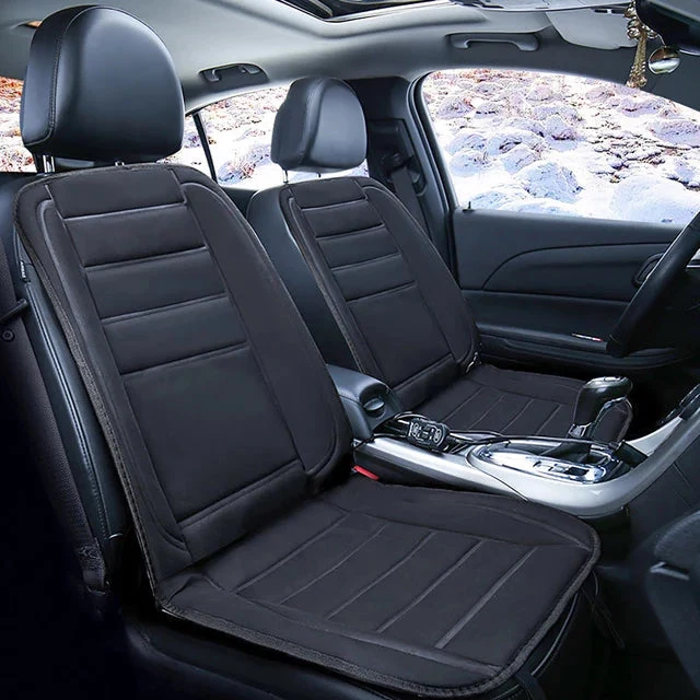 Verwarmde Autostoelhoes Zwart Universeel Volledige Bedekking 12V 45W Comfortabel Warm Winterrijden Auto | Sansoti