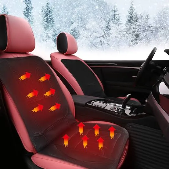 Verwarmde Autostoelhoes Zwart Universeel Volledige Bedekking 12V 45W Comfortabel Warm Winterrijden Auto | Sansoti