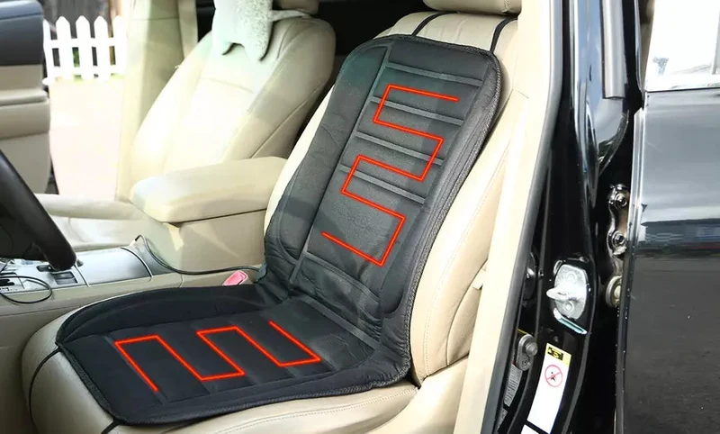 Verwarmde Autostoelhoes Zwart Universeel Volledige Bedekking 12V 45W Comfortabel Warm Winterrijden Auto | Sansoti