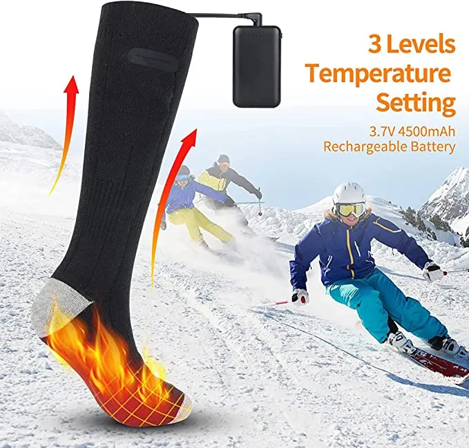 Verwarmde Sokken met Elektrische Verwarming voor Warme Voeten Winter Outdoorsport Wandelen Skiën Fietsen | Sansoti