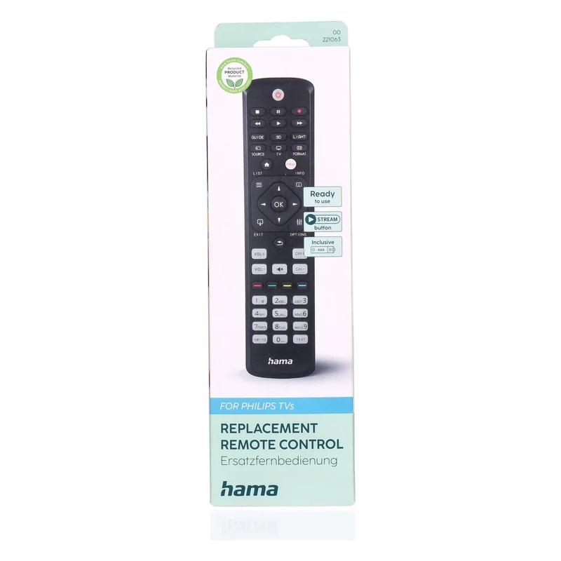 Hama 00221063 Fernbedienung IR Wireless TV Drucktasten