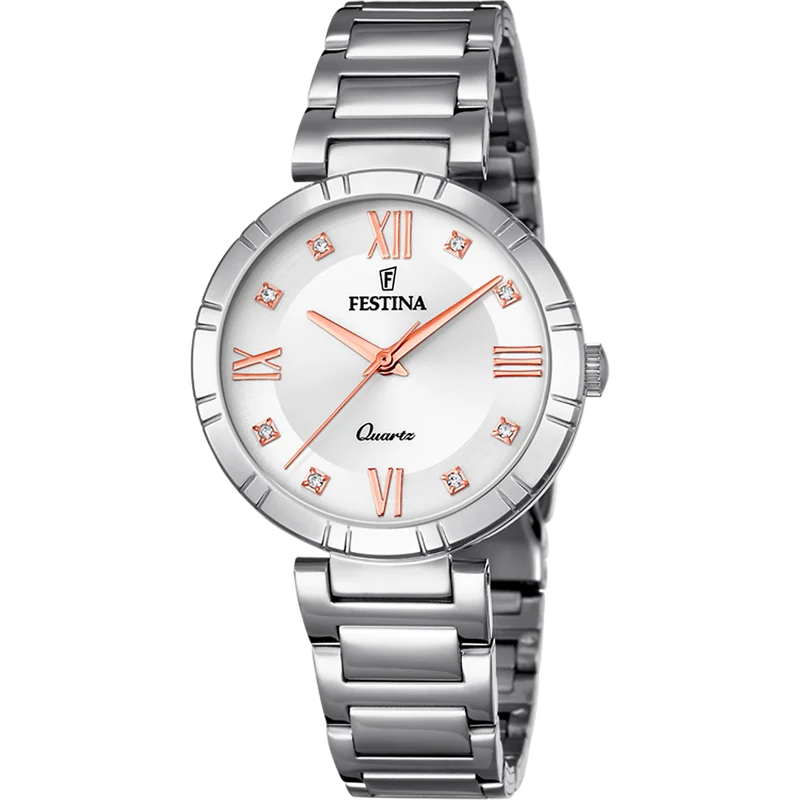 Festina Mademoiselle F16936/B Damenuhr Silber • Mineralglas • Edelstahlarmband