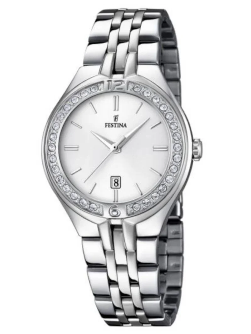 Festina Mademoiselle F16867/1 Damen Armbanduhr Silber • Mineralglas • Zirkonia-Besatz