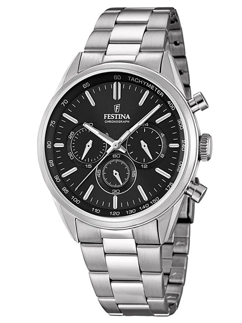 Festina F16820/4 Sport Chronograph Herrenuhr Schwarz • Mineralglas • Edelstahlarmband