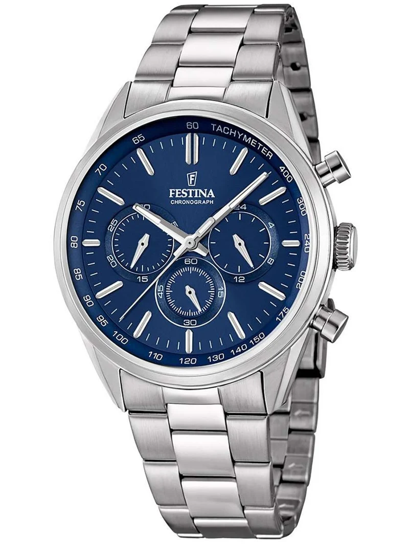Festina Timeless Chronograph F16820/2 Herrenuhr Blau • Chronograph • Mineralglas