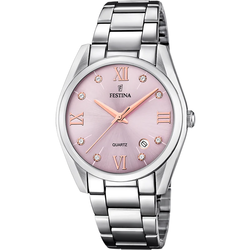 Festina Boyfriend F16790/D Damenuhr Burgund • Mineralglas • Quarzwerk