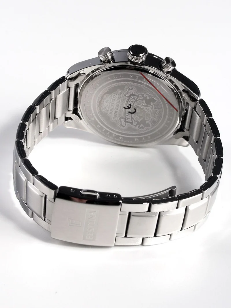 Festina Timeless Chronograph F16759/4 Herrenuhr Schwarz • Edelstahlarmband • Quarz-Chronograph