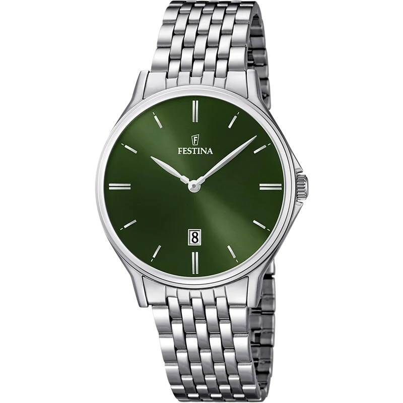Festina F16744/5 Herrenuhr Grün • Miyota Quarzwerk • Mineralglas