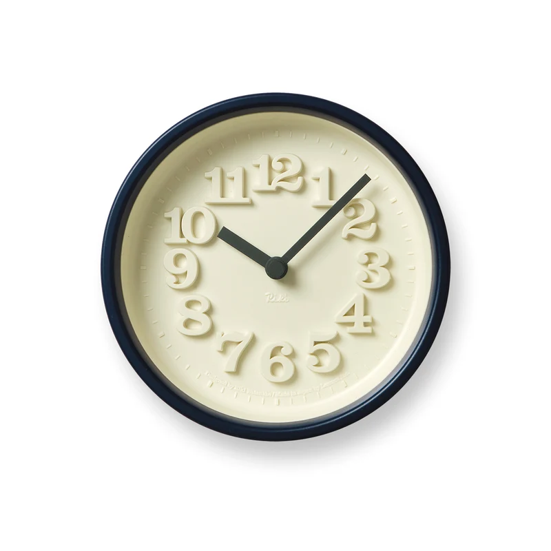 Lemnos Riki Chiisana Tokei WR07-15-BL Wanduhr Blau • Geräuschloses Quarzwerk • Japanisches Design