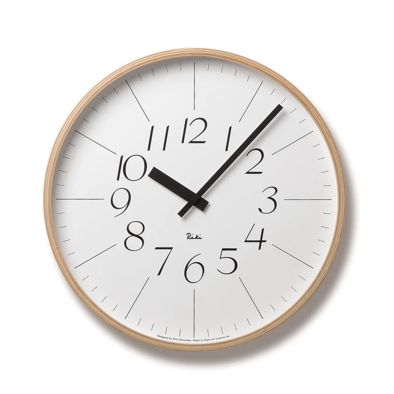 Lemnos Riki Clock Optima WR-0312L Wanduhr Weiß • Geräuschloses Sweep-Uhrwerk • Japanisches Design