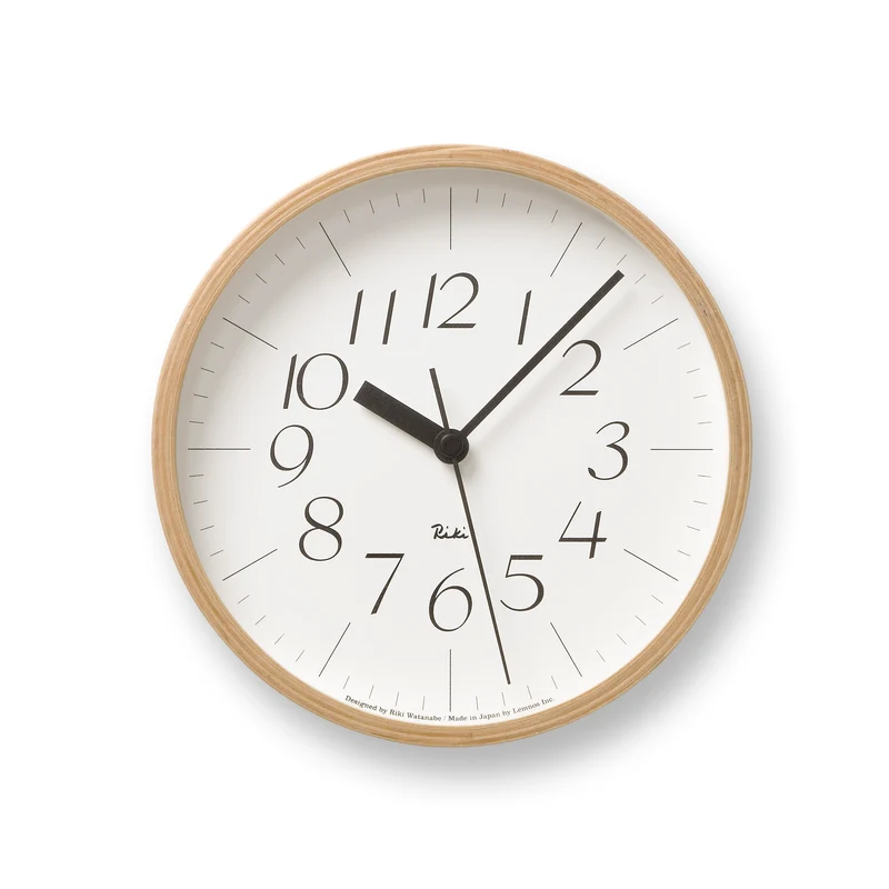 Lemnos Riki Clock Optima WR-0312S Wanduhr Weiß • Geräuschloses Sweep-Uhrwerk • Japanisches Design