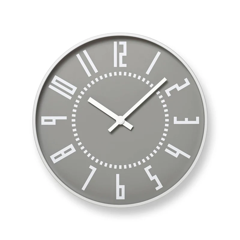 Lemnos Eki Clock TIL16-01-GY Wanduhr Grau • Geräuschloses Quarzwerk • Good Design Award