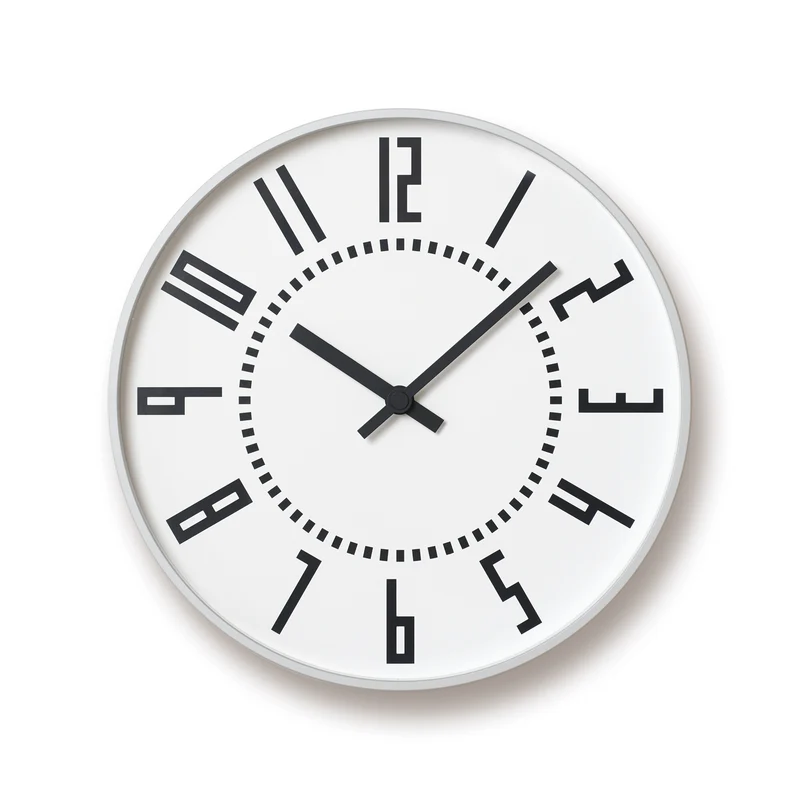 Lemnos Eki Clock TIL16-01-WH Wanduhr Weiß • Geräuschloses Quarzwerk • Bahnhofsuhr-Design