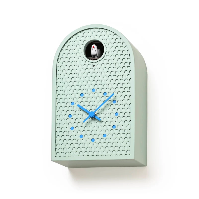 Lemnos COO RF25-04-MBLN Wanduhr Mintblau • Kuckucksruf • Zeitgenössisches Design