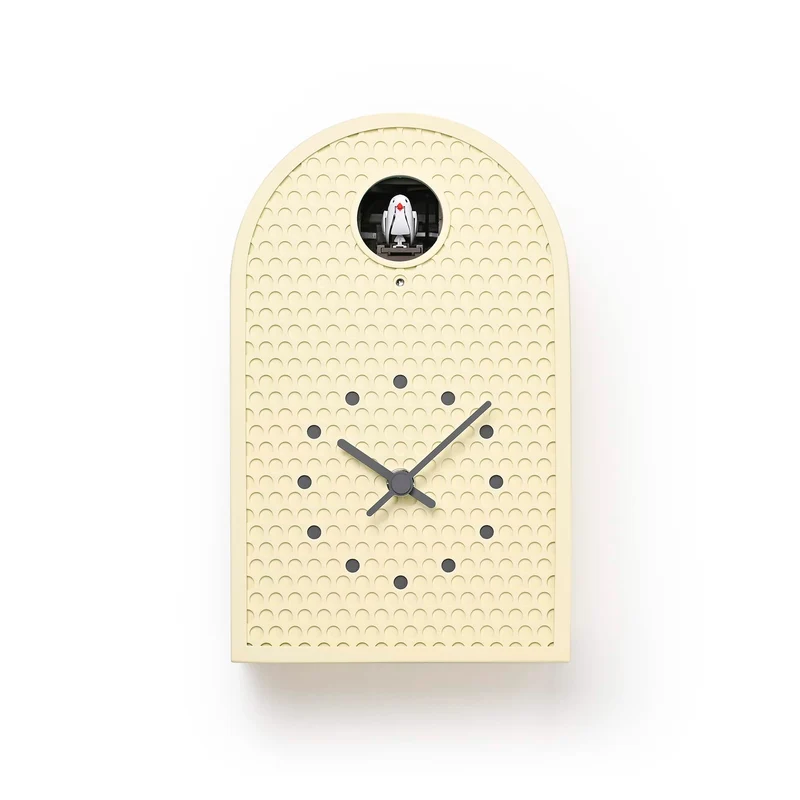 Lemnos COO RF25-04-IV Wanduhr Creme • Kuckucksuhr mit Lichtsensor • Japanisches Design