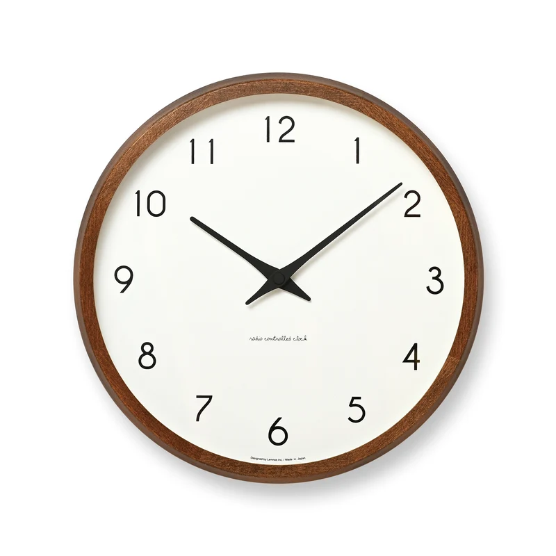 Lemnos Campagne PC10-24-BW Wanduhr Braun • Massivbuchenholz • Geräuscharmes Quarzwerk