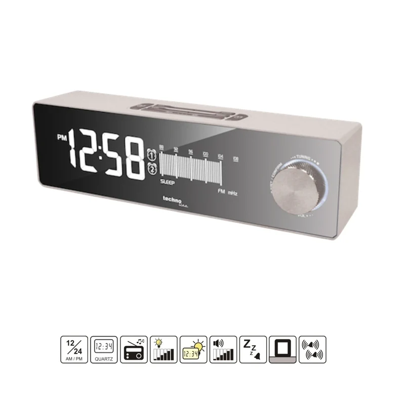 Radiowecker - Technoline WT 483 - 12/24 Stunden Zeitanzeige - Snooze - Sleeptimer - Dimmerfunktion
