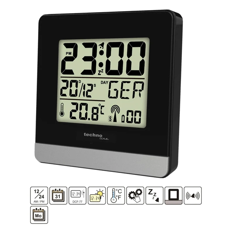 Digitaler Radiowecker mit Thermometer - Technoline WT 260 Schwarz