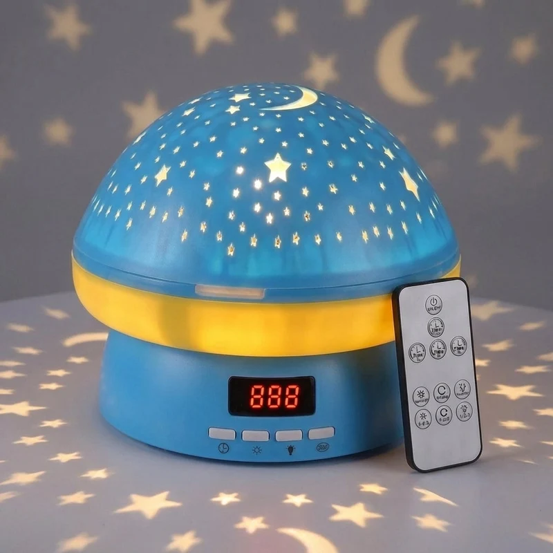 Roterende Sterrenhemel Projector met Oplaadbare Accu Nachtlamp LED Meerkleurig Timer Sfeerlicht Kinderkamer | Sansoti