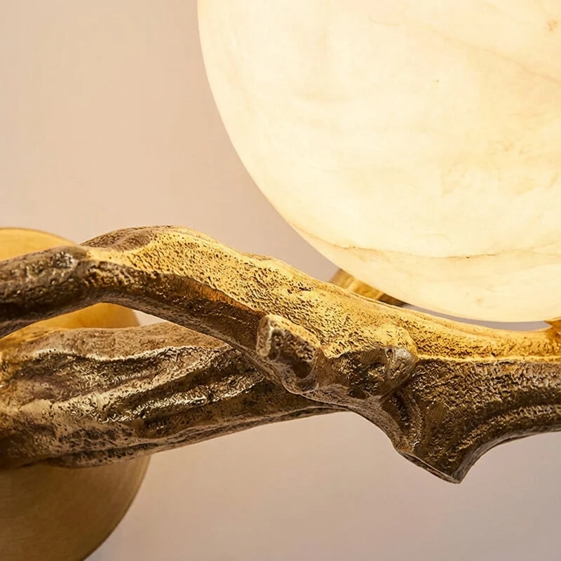 Wandlamp met Marmer Effect en LED Verlichting voor Sfeervolle Interieurverlichting Woonkamer Slaapkamer | Sansoti
