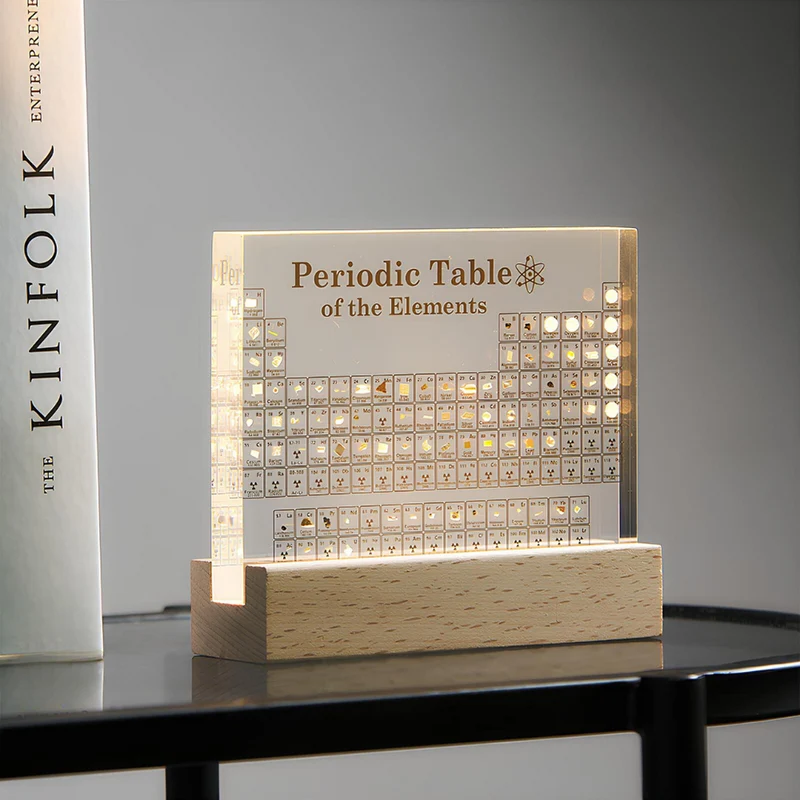 Periodiek Systeem Display met LED Verlichting Educatieve Tafeldecoratie Wetenschappelijke Presentatie Chemie | Sansoti