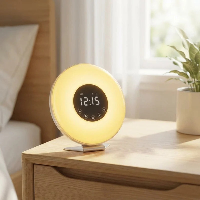 Wekker met Zonsopkomst Simulatie en Natuurgeluiden 20 Helderheidsstanden Slaaplamp Wit Geluid Wake-up Light | Sansoti