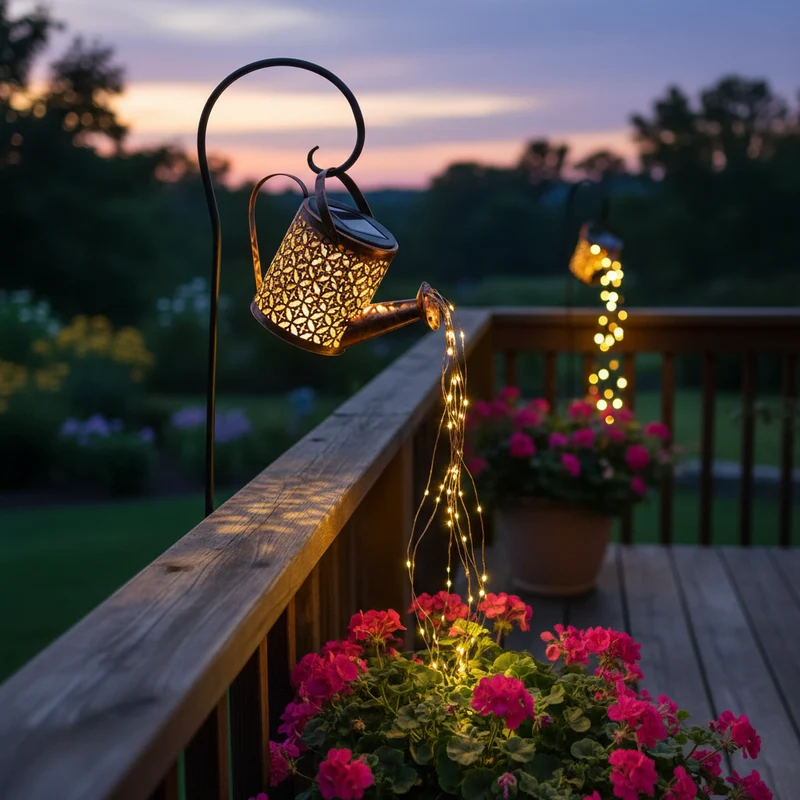 Zonne-energie Tuinlamp met Waterval-effect LED Verlichting Decoratief voor Sfeervolle Avonden Buiten Tuin | Sansoti
