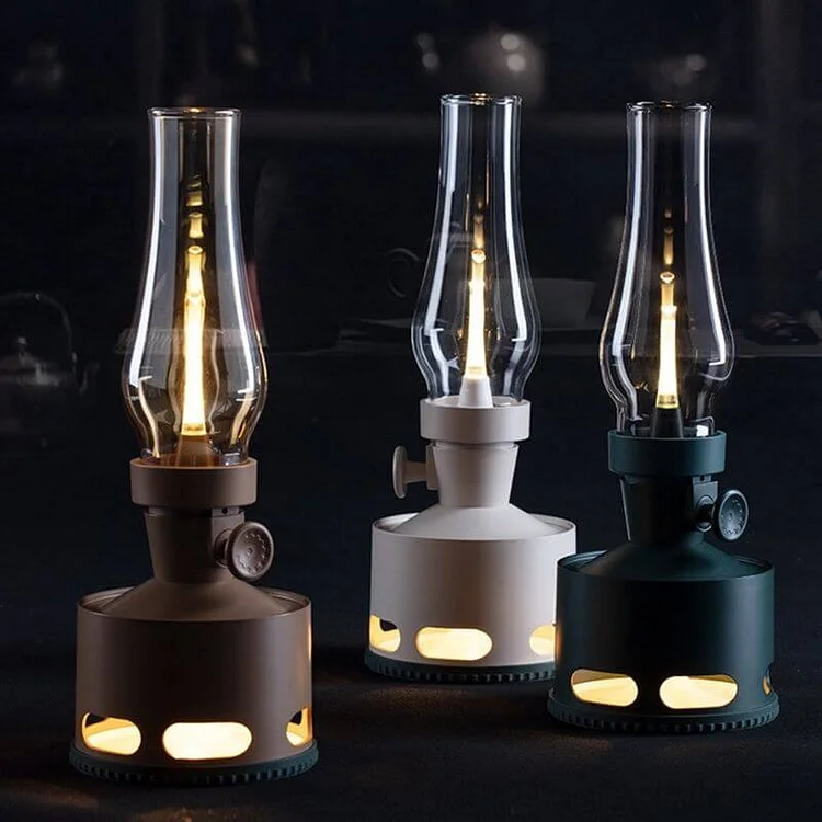 Oplaadbare Vintage Lantaarn LED met Kantelbeveiliging en Blaas-Uitfunctie 4000mAh Batterij 10 Lichtstanden | Sansoti