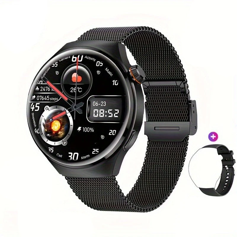 Smartwatch met NFC Contactloos Betalen GPS Hartslagmeter Waterdicht Rond Touchscreen Fitness Tracker voor Heren | Sansoti