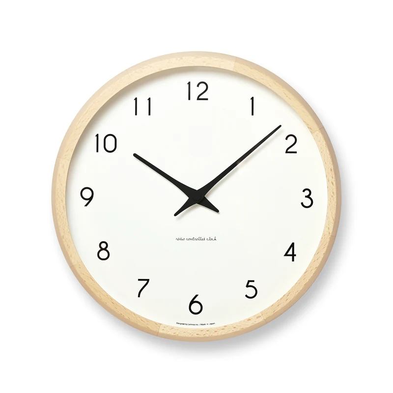 Lemnos Campagne PC10-24-NT Wanduhr Natur • Geräuscharmes Quarzwerk • Japanisches Design