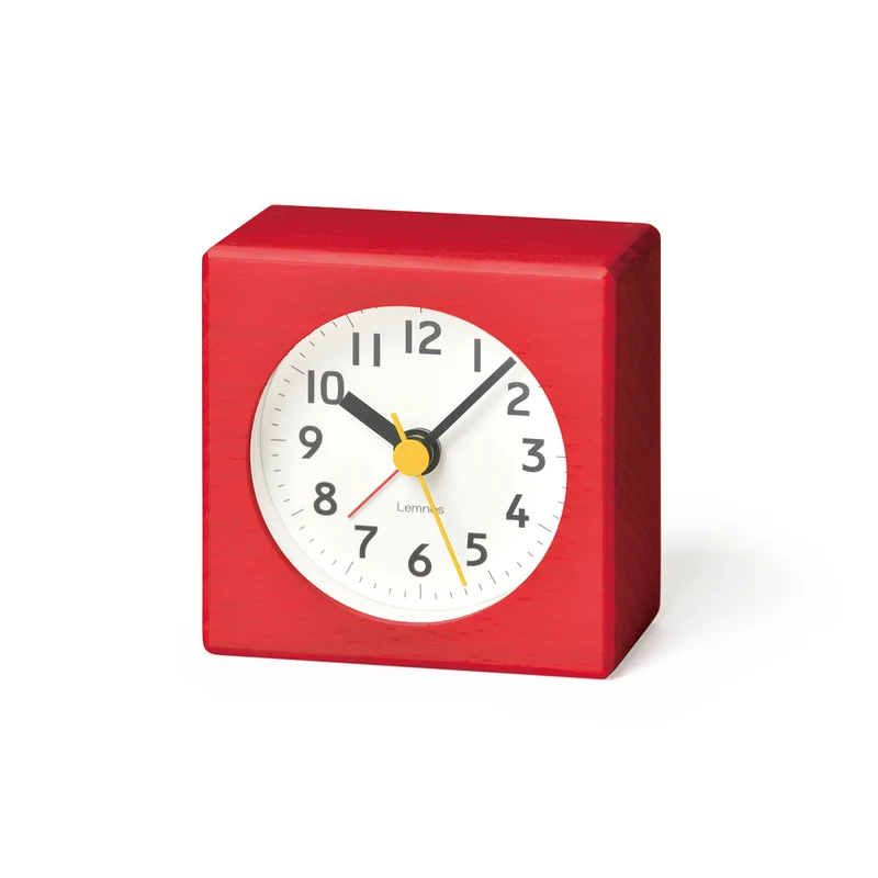 Lemnos farbe PA18-02-RE Wecker Rot • Sweep-Uhrwerk • Japanisches Design