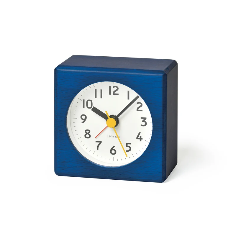 Lemnos farbe PA18-02-BL Wecker Blau • Sweep-Uhrwerk • Japanisches Design
